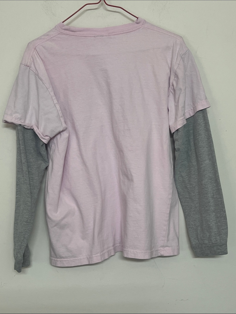 🌞 GI Apparel Vintage Unique Pink/Gray Layered-Look 2 in 1 shirt men size M - Picture 4 of 16